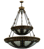 44"W Fleur-De-Lis 2 Tier Victorian Inverted Pendant