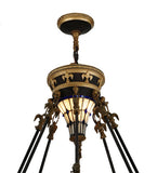 44"W Fleur-De-Lis 2 Tier Victorian Inverted Pendant