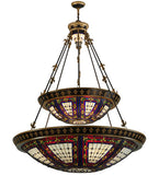 44"W Fleur-De-Lis 2 Tier Victorian Inverted Pendant