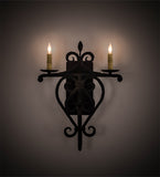 15"W Fleur de Lys 2 Lt Gothic Wall Sconce