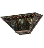 16"W Tiffany Jeweled Peacock Wall Sconce