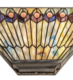 16"W Tiffany Jeweled Peacock Wall Sconce