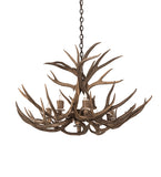 38"W Antlers Deer 8 Lt Chandelier