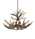 38"W Antlers Deer 8 Lt Chandelier
