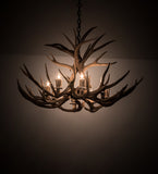 38"W Antlers Deer 8 Lt Chandelier