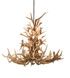 65"W Antlers Elk 18 Lt Chandelier