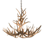 32"W Antlers Mule Deer 8 Lt Chandelier