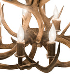 32"W Antlers Mule Deer 8 Lt Chandelier