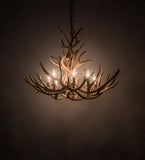 32"W Antlers Mule Deer 8 Lt Chandelier
