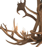 64"L Antlers Elk & Fallow Deer 8 Lt Oblong Chandelier