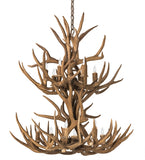 34"W Antlers Mule Deer 12 Lt Chandelier