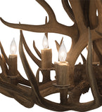 34"W Antlers Mule Deer 12 Lt Chandelier