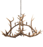 70"L Antlers Elk 10 Lt Oblong Chandelier