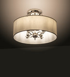 24"W Cilindro Eggshell Modern Semi-Flushmount