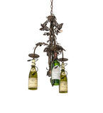 18"W Tuscan Vineyard 3 Lt Wine Bottle Chandelier