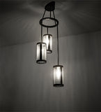 18"W Cartier 3 Lt Modern Chandelie