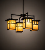 31"W Hyde Park Double Bar Mission 4 Lt Chandelier