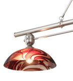 70"L Deco Ball 3 Light Cabernet Swirl Island Pendant
