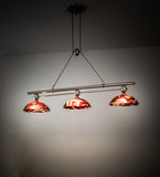 70"L Deco Ball 3 Light Cabernet Swirl Island Pendant