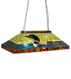 39"L Loon Tiffany Wildlife Island/Billiard Oblong Pendant