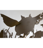 64"L Flying Pigs Rustic Oblong Inverted Pendant