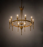 36"W Amaury 10 Lt Chandelier