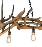 69"L Antlers 8 Lt Oblong Chandelier