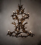 58 W Antlers Fallow Deer 12 Lt Chandelier