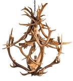 55"W Antlers Elk & Fallow Deer 10 Lt Chandelier