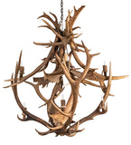 55"W Antlers Elk & Fallow Deer 10 Lt Chandelier