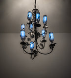 34"W Tuscan Vineyard 9 Lt Wine Bottle Chandelier