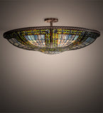 40"W Fleur-de-lis Tiffany Semi-Flushmount