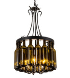 17"W Tuscan Vineyard 16 Wine Bottle Pendant