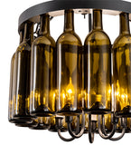 17"W Tuscan Vineyard 16 Wine Bottle Pendant