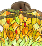 38"W Tiffany Hanginghead Dragonfly Inverted Pendant