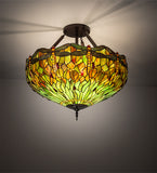 38"W Tiffany Hanginghead Dragonfly Inverted Pendant