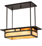 34"L Hyde Park Double Bar Mission Oblong Pendant