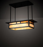 34"L Hyde Park Double Bar Mission Oblong Pendant