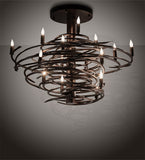 36"L Cyclone 15 Lt Contemporary Chandelier