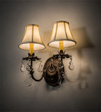 14"W Chantilly Victorian Glam 2 Lt Wall Sconce