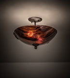 16"W Metro Fusion Rootbeer Cathedral Ripple Semi-Flushmount