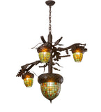48"W Acorn Branch 4 Lt Cascading Chandelier
