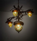 48"W Acorn Branch 4 Lt Cascading Chandelier