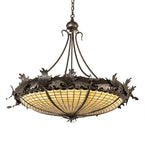 40"W Greenbriar Oak Inverted Pendant