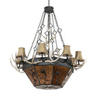 60"W Whispering Pines Antler 8 Lt Chandelier