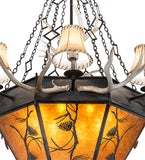 60"W Whispering Pines Antler 8 Lt Chandelier