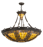 36"W Fleur-De-Lis Tiffany Victorian Inverted Pendant