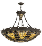 36"W Fleur-De-Lis Tiffany Victorian Inverted Pendant