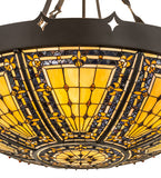 36"W Fleur-De-Lis Tiffany Victorian Inverted Pendant