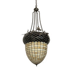 22"W Greenbriar Oak Inverted Pendant